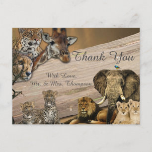 Carte Postale Faire-part Merci Safari Wildlife