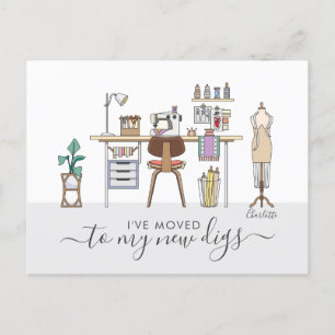Carte Postale Faire-part Mignon J'ai Déménagé Mignon Décoration Maison Stud
