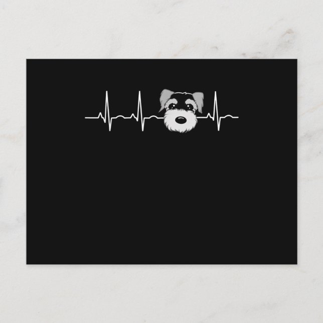 Carte Postale Faire-part Miniature Schnauzer Heartbeat Mini Schnauzer Face (Devant)