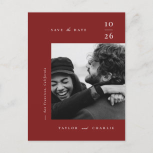 Carte Postale Faire-part Minimalisme Typographie Enregistrer la date