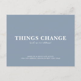 Carte Postale Faire-part Minimaliste Dusty Bleu Changer de mouvement