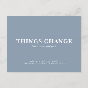 Carte Postale Faire-part Minimaliste Dusty Bleu Changer de mouvement