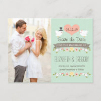 MINT AMOUR OISEAUX COLOMBE SAUVEGARDEZ LA DATE