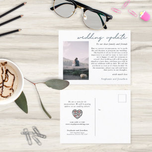 Carte Postale Faire-part Mise à jour photo du mariage Code QR Script