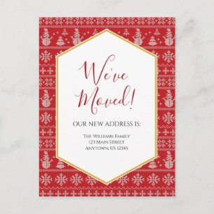 Carte postale Faire-part mobile de Noël rouge