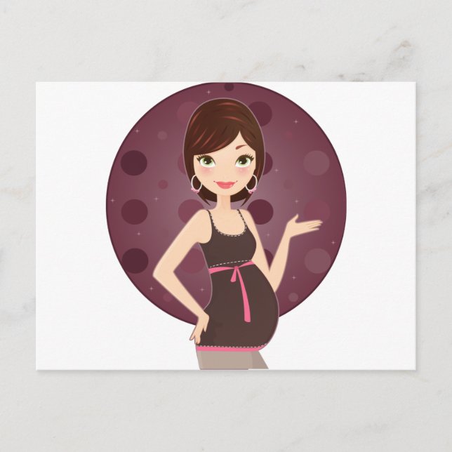 Carte Postale Faire-part mode enceinte (Devant)