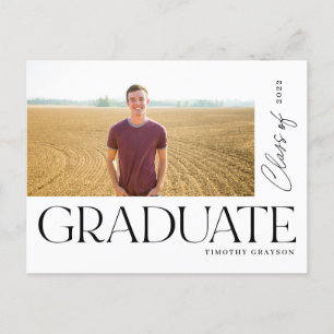 Carte Postale Faire-part Modern Bold Type Graduate Graduate Graduate Photo 