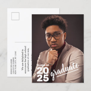 Carte Postale Faire-part Modern Class of 2023 High School Graduation Photo