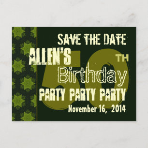 Carte Postale Faire-part Modern Save the Date 50th Birthday Party R203AB