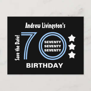 Carte Postale Faire-part Modern Save the Date 70th Birthday Party V70A
