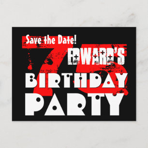Carte Postale Faire-part Modern Save the Date 75th Birthday Party V21