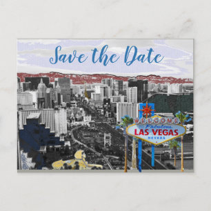 Carte Postale Faire-part Modern Save the Date Las Vegas Mariage