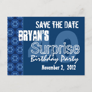 Carte Postale Faire-part Modern Save the Date Surprise 40th Party V401