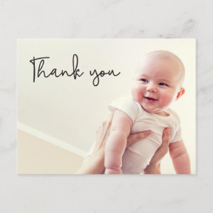 Carte Postale Faire-part Moderne Baby garçon douche merci photo