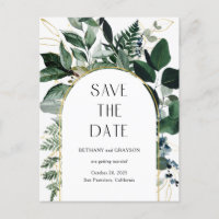 Moderne Botanic Greenery Code QR mariage date de s