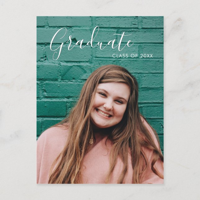 Carte Postale Faire-part Moderne Bright Fun Editable Photo Graduation (Devant)