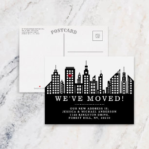 Carte Postale Faire-part Moderne Chic Cityscape Nouvelle Maison Déménager