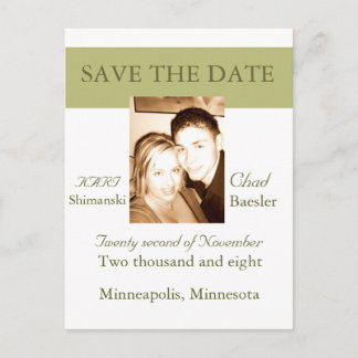 Carte Postale Faire-part Moderne Enregistrer la date