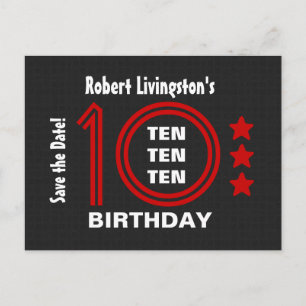 Carte Postale Faire-part Moderne Enregistrer la date 10e fête d'anniversair
