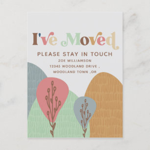 Carte Postale Faire-part Moderne, j'ai déménagé Boho Nouvelle Adresse Démén