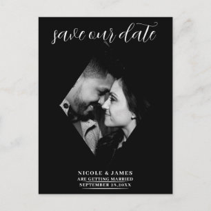Carte Postale Faire-part Moderne Minimaliste Diamant Photo Mariage Date à S