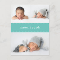 Moderne Simple Chic Cute Stitch Photo Bébé Naissan