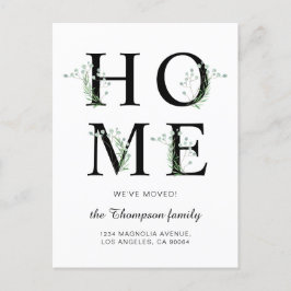 Carte Postale Faire-part Modernité végétale Nouvelle maison Nous avons démé