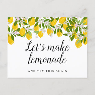 Carte Postale Faire-part Modifier la date de report Annulé Événement Lemons