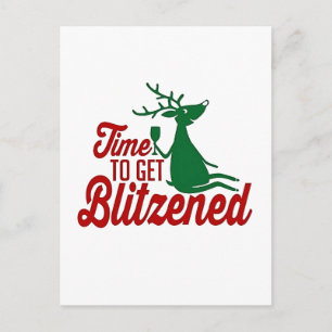 Carte Postale Faire-part Moment de se faire Blitzener Noël Renne