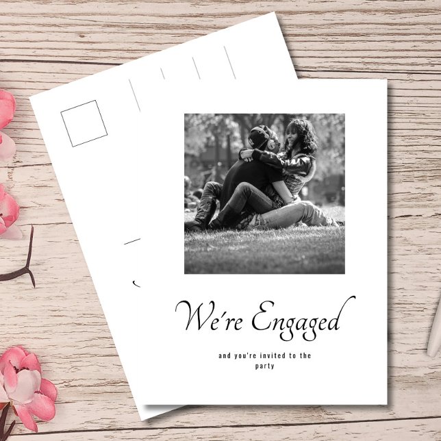 Carte Postale Faire-part Monogramme Mariage Engagement Partie Photo Invitat (Créateur téléchargé)
