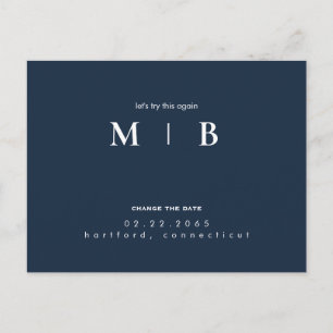Carte Postale Faire-part Monogramme marine simple et élégant Modifier la da
