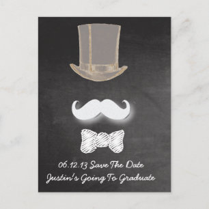 Carte Postale Faire-part Moustache Chalk Design Enregistrer La Date