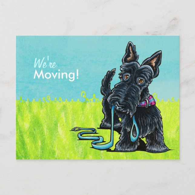 Carte Postale Faire-part Moved Moving Scottie Nouvelles annonces d'adresse (Devant)