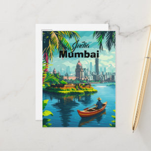 Carte Postale Faire-part Mumbai Inde art mural - Inde, Mumbai affiche, Mumb