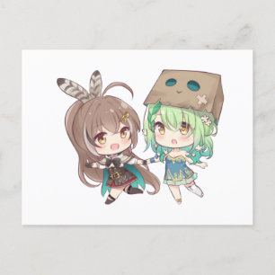 Carte Postale Faire-part Nanashi Mumei (七詩ムメイ) et Ceres Fauna (セレス・ファウナ)