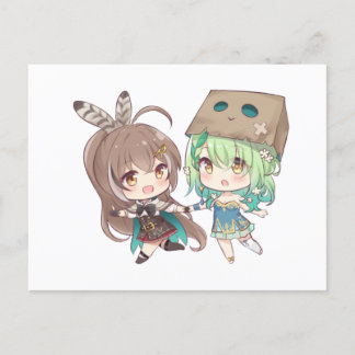 Carte Postale Faire-part Nanashi Mumei (七詩ムメイ) et Ceres Fauna (セレス・ファウナ)