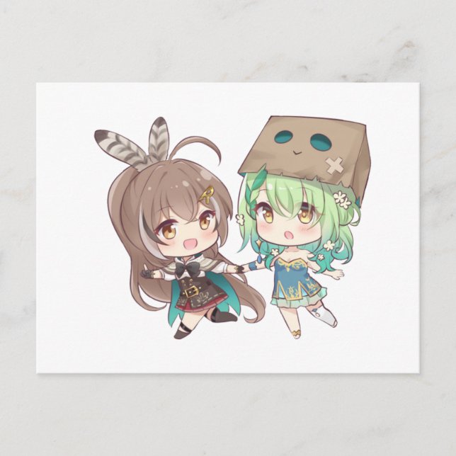 Carte Postale Faire-part Nanashi Mumei (七詩ムメイ) et Ceres Fauna (セレス・ファウナ) (Devant)