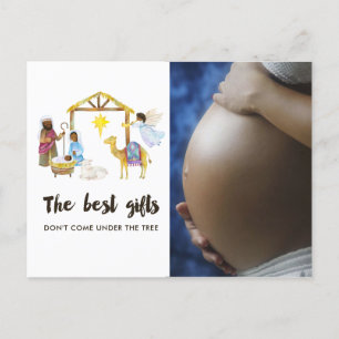 Carte Postale Faire-part Nativité de l'aquarelle Noël Attente du bébé