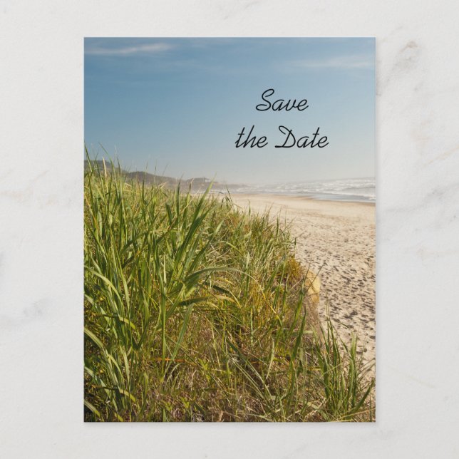 Carte Postale Faire-part Natural Beach Wedding Enregistrer la date (Devant)