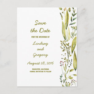 Carte Postale Faire-part Nature Wonderland mignonne Enregistrer la date