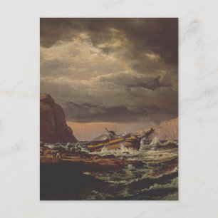 Carte Postale Faire-part Naufrage sur la côte norvégienne par Johan Dahl
