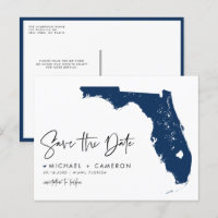 Navy Blue Florida State Map QR Code Enregistrer la