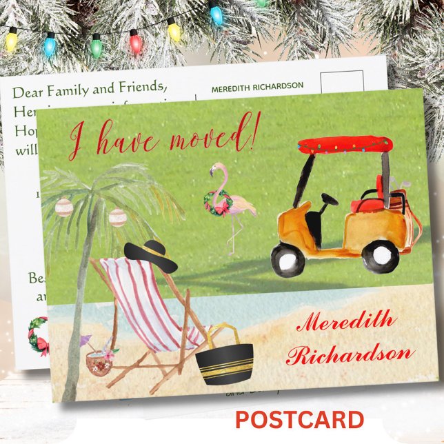 Carte Postale Faire-part Noël Je Déménage Ocean Beach Budget Déménagement (Créateur téléchargé)