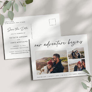 Carte Postale Faire-part Notre aventure commence   Multi Photo Enregistrer 