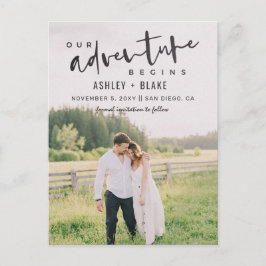 Carte Postale Faire-part Notre aventure commence Script Photo Enregistrer l