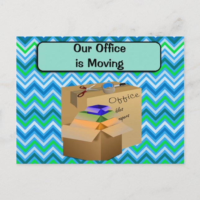 Carte Postale Faire-part Notre bureau déménage, Annonce d'entreprise (Devant)