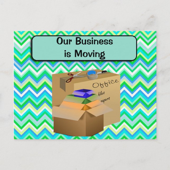 Carte Postale Faire-part Notre bureau déménage, Annonce professionnelle (Devant)