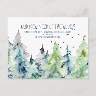 Carte Postale Faire-part Notre nouveau coin de bois Annonce de déménageme