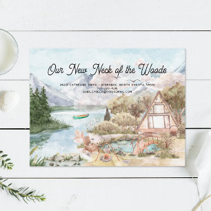 Carte Postale Faire-part Notre nouveau coin de bois Annonce de déménageme