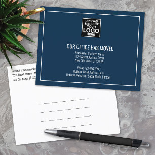 Carte Postale Faire-part Notre nouvelle adresse - Business Logo Marine